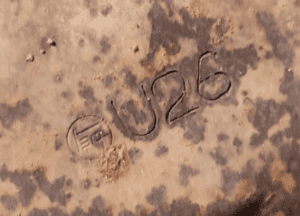 The U26 serial number found on a scrap Toyota catalytic converter.